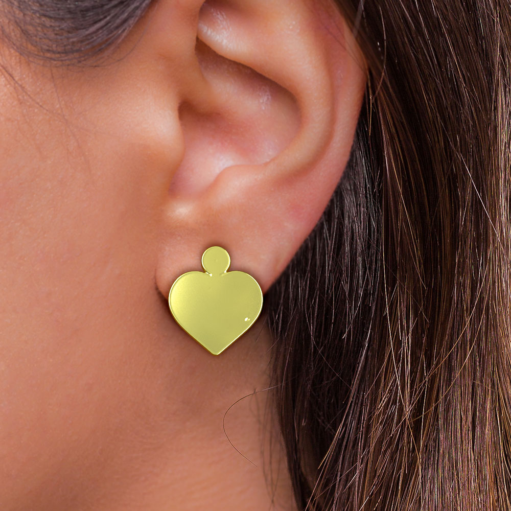 گوشواره طلا 18 عیار زنانه مدل قلب کد R449 - Image 2