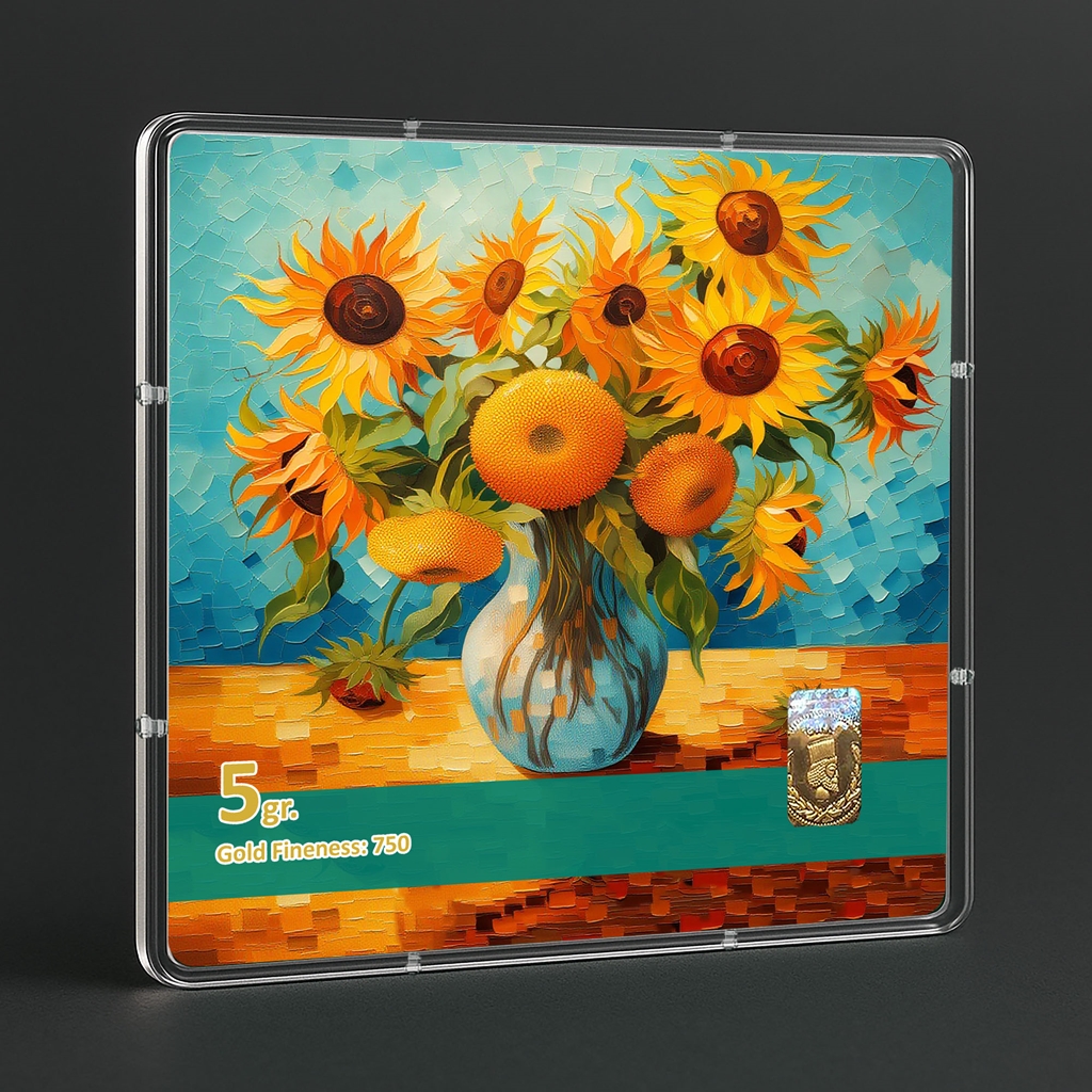 شمش طلا 18 عیار طلاشاپ مدل گل کد BRF10039 - Image 3