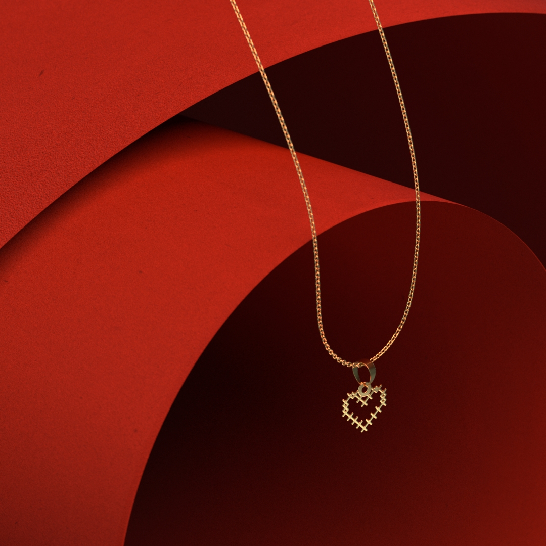 پلاک طلا 18 عیار زنانه مدل 33 قلب کد R106 - Image 4