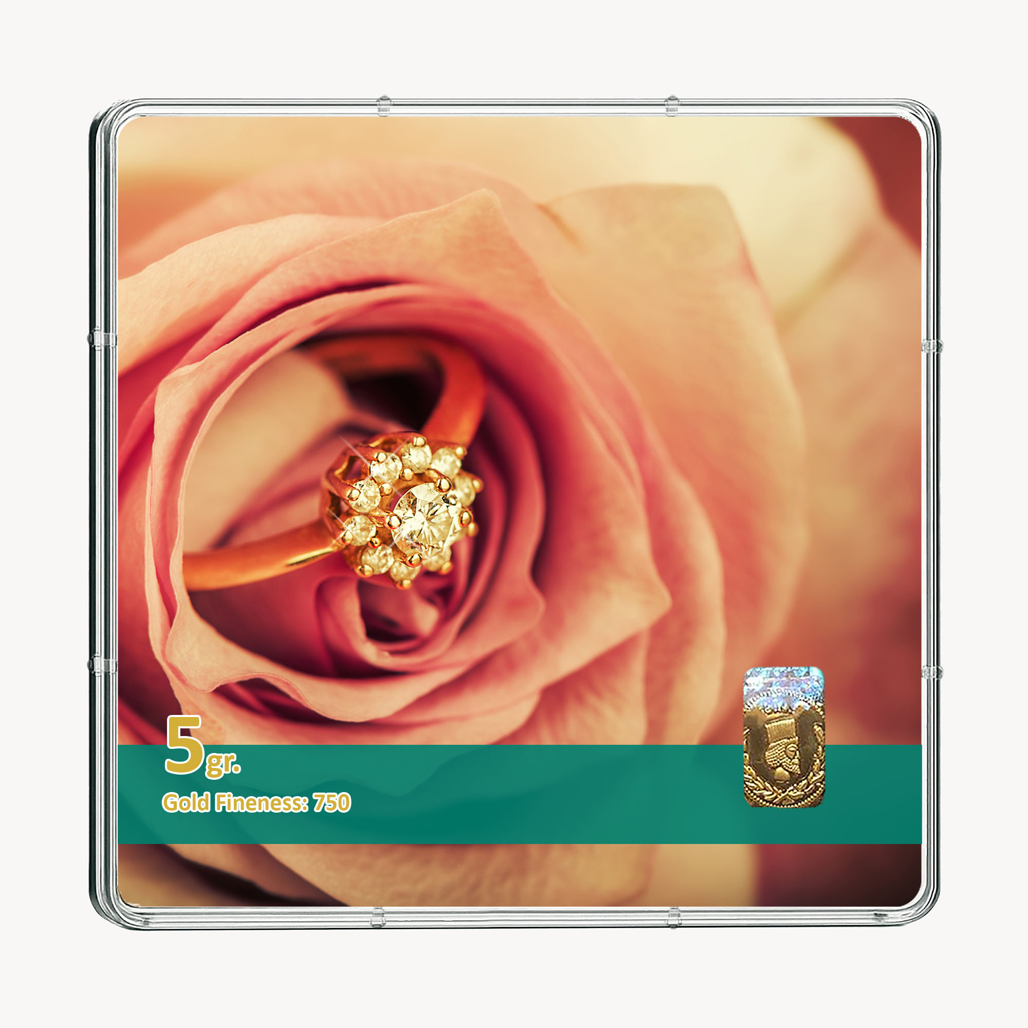 شمش طلا 18 عیار طلاشاپ مدل نامزدی کد BRF10019