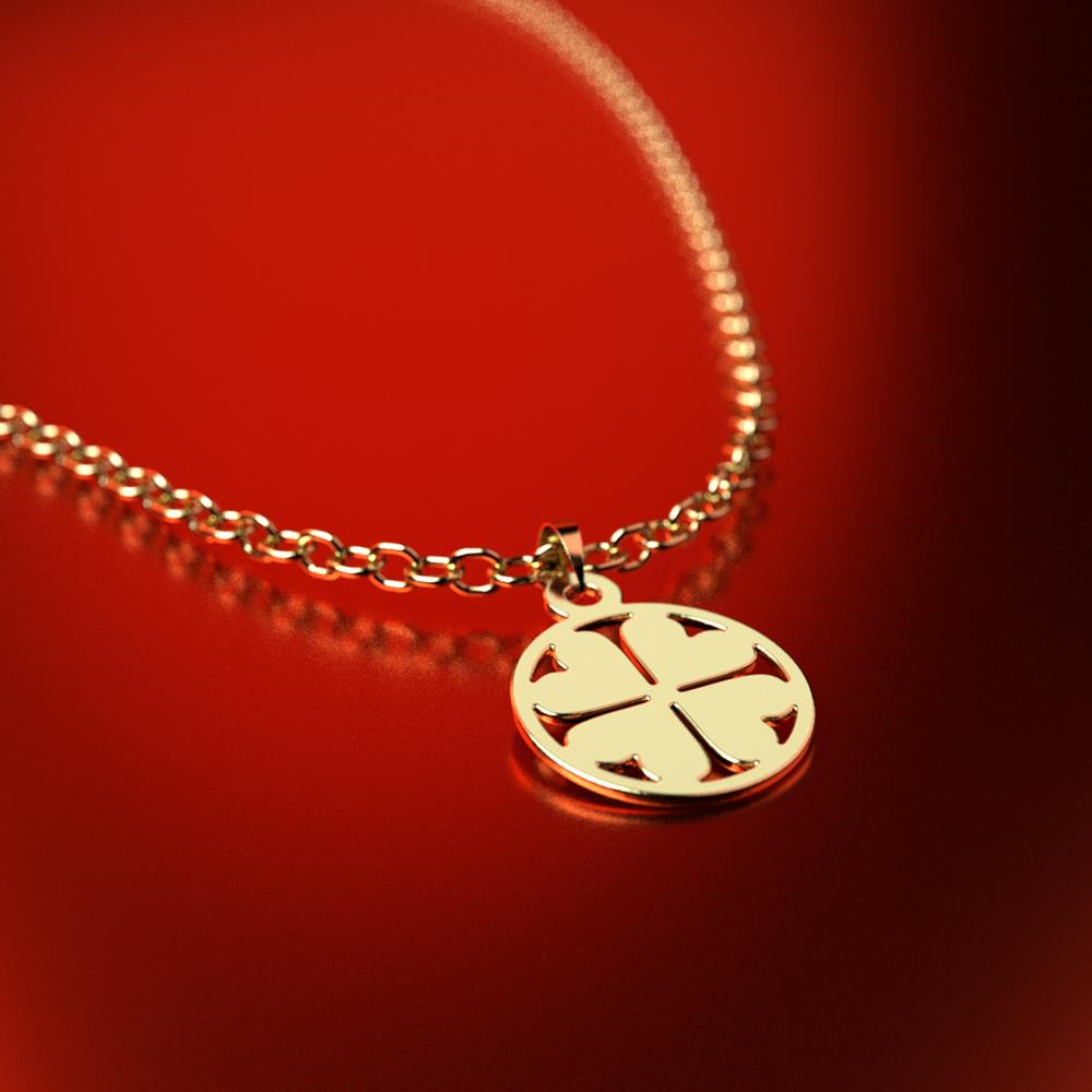 پلاک طلا 18 عیار زنانه مدل قلب کد R487 - Image 2