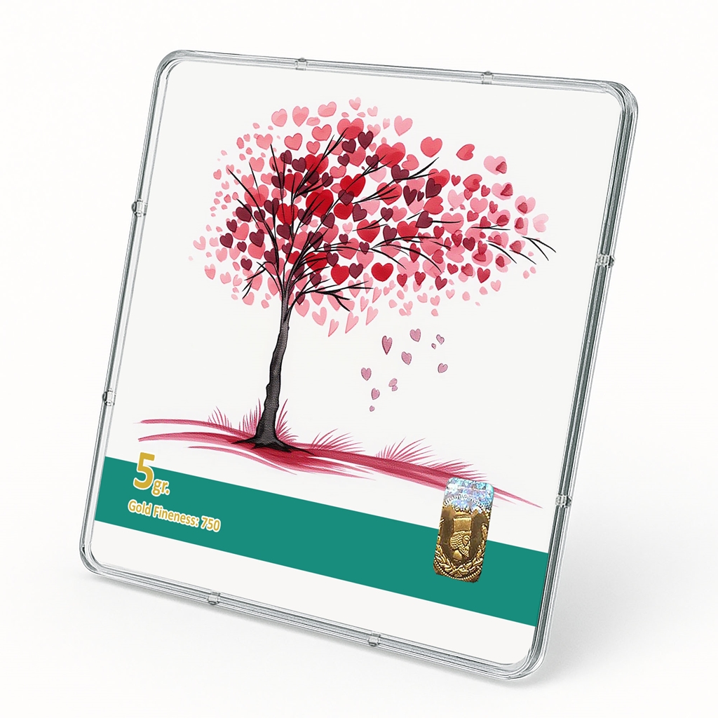 شمش طلا 18 عیار طلاشاپ مدل عاشقانه کد BRF10026 - Image 2