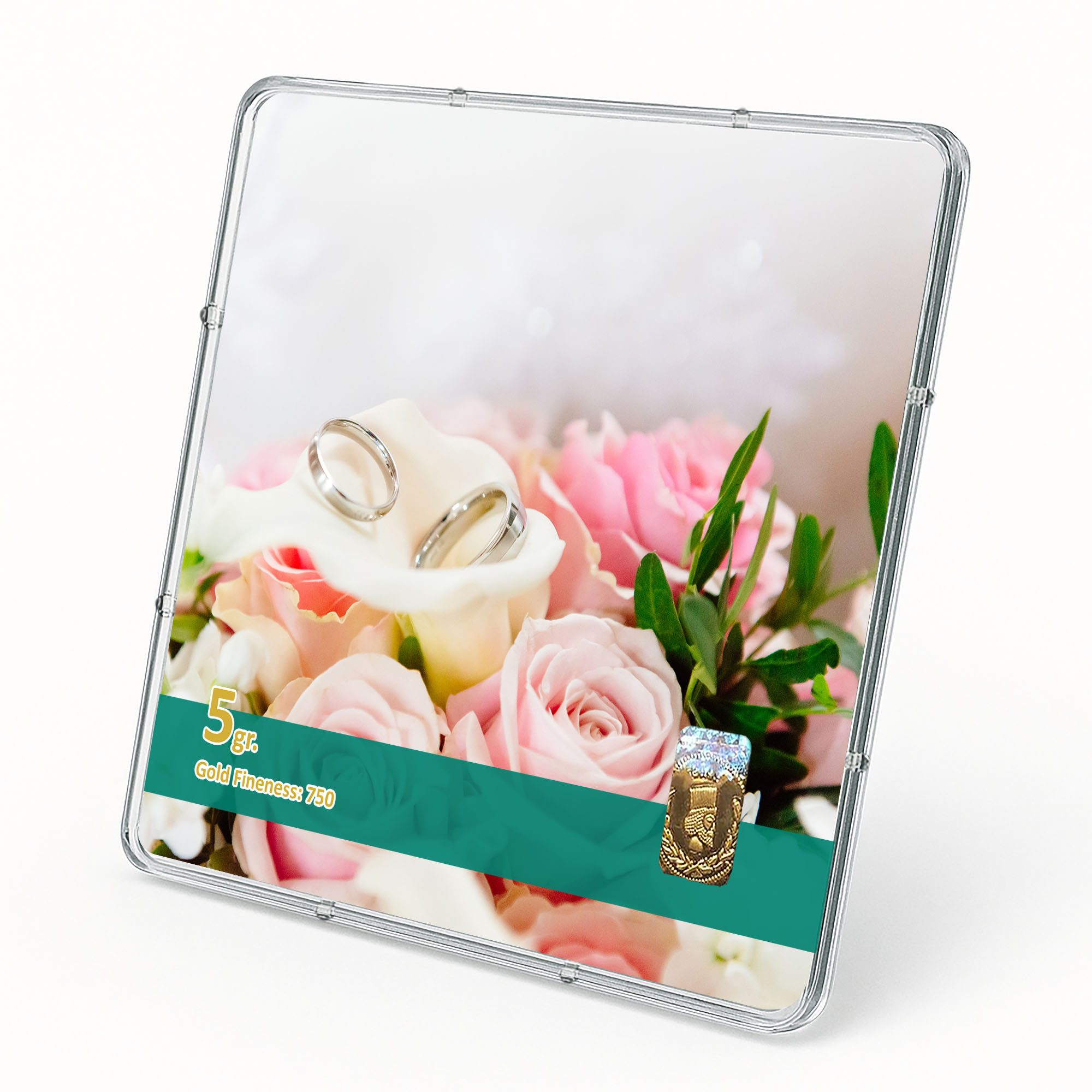 شمش طلا 18 عیار طلاشاپ مدل نامزدی کد BRF10016 - Image 2