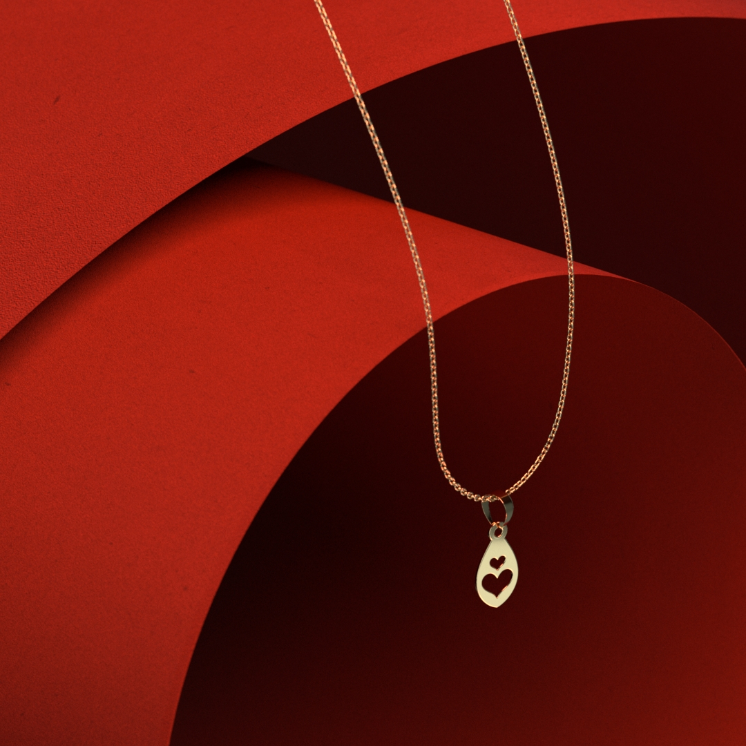 گردنبند طلا 18 عیار زنانه مدل قلب کد R192 - Image 3