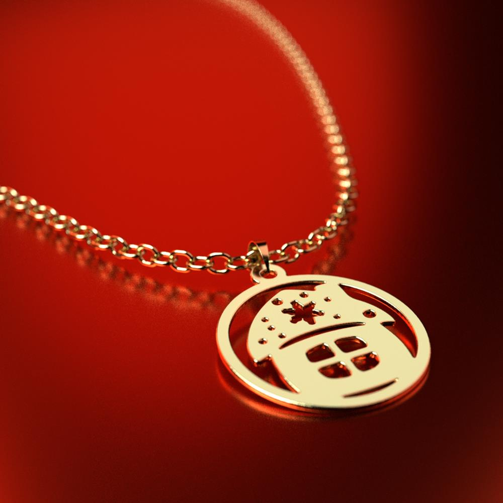 پلاک طلا 18 عیار زنانه مدل خانه کد R123 - Image 2