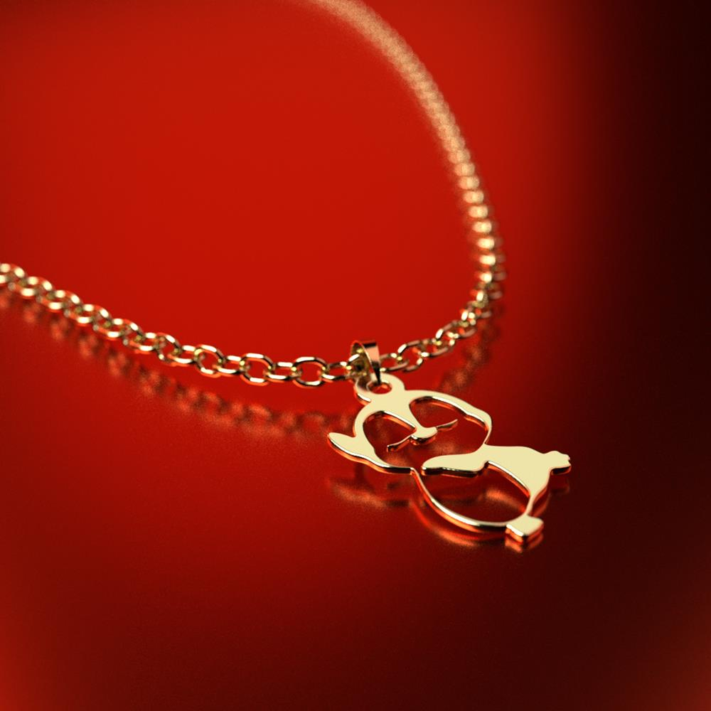 پلاک طلا 18 عیار زنانه مدل پنگوئن کد R177 - Image 2