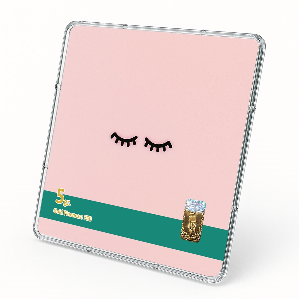 شمش طلا 18 عیار طلاشاپ مدل فانتزی کد BRF10048 - Image 2