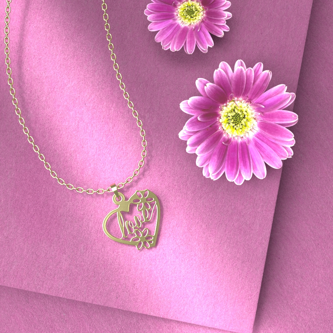 گردنبند طلا 18 عیار زنانه مدل قلب کد R410