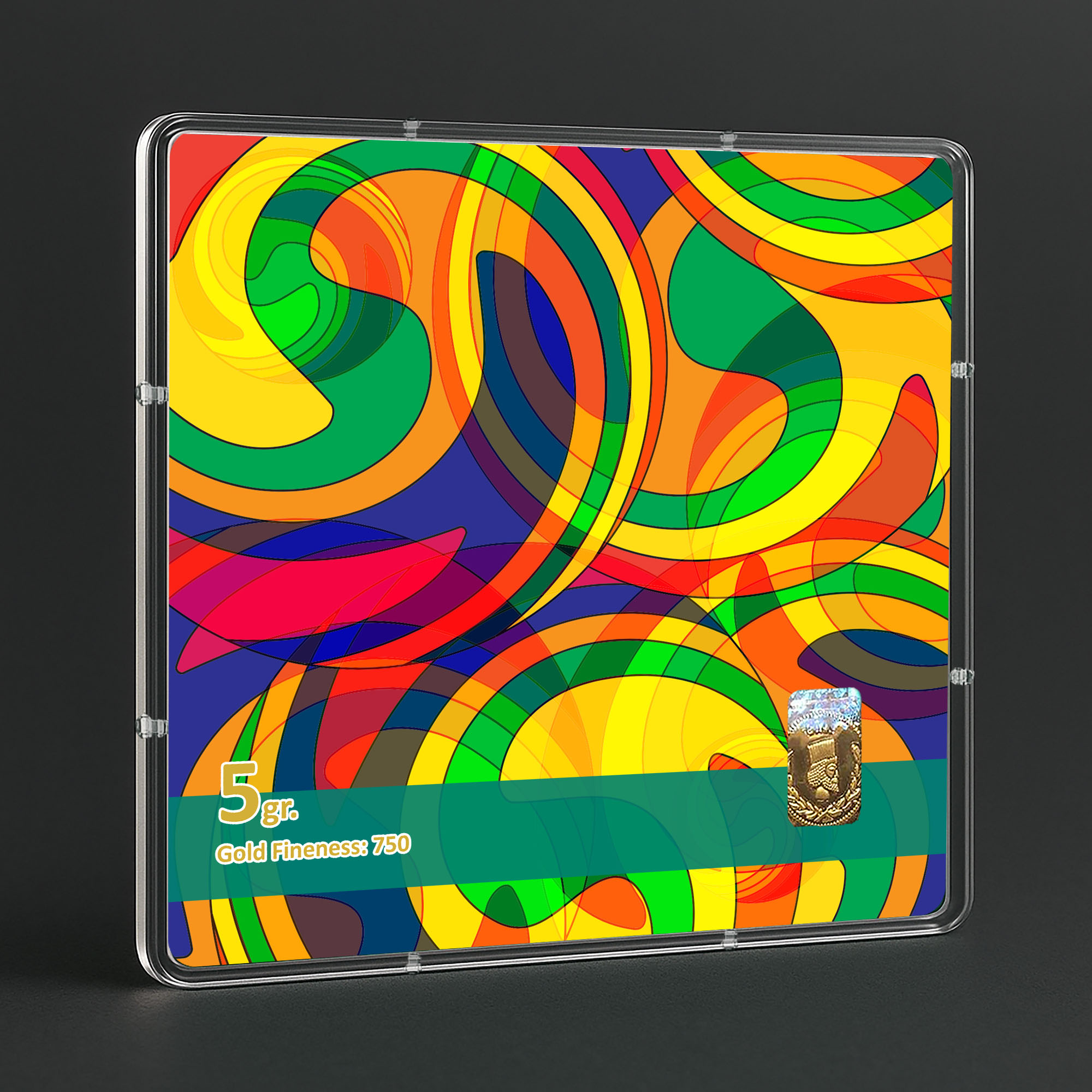 شمش طلا 18 عیار طلاشاپ مدل رنگارنگ کد BRF10001 - Image 3