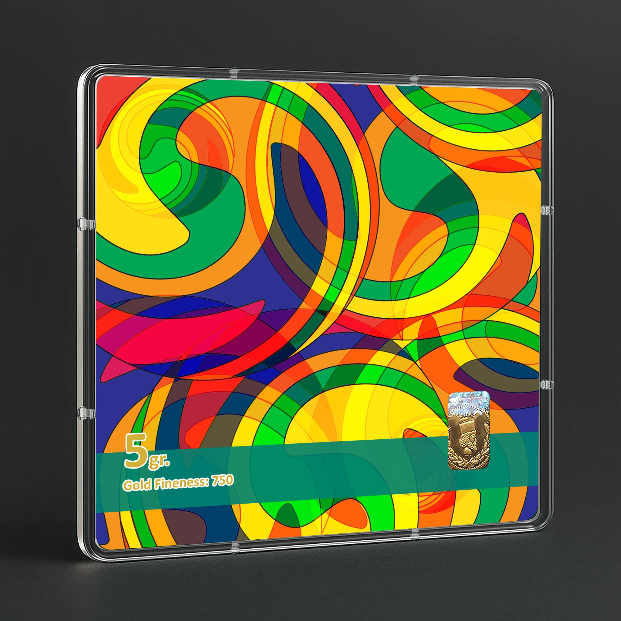 شمش طلا 18 عیار طلاشاپ مدل رنگارنگ کد BRF10001 - تصویر 3