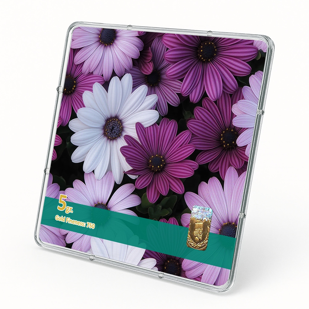 شمش طلا 18 عیار طلاشاپ مدل گل کد BRF10047 - Image 2