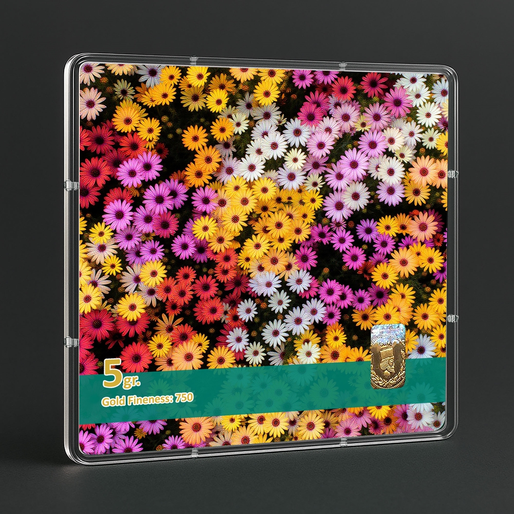 شمش طلا 18 عیار طلاشاپ مدل گل کد BRF10051 - Image 3