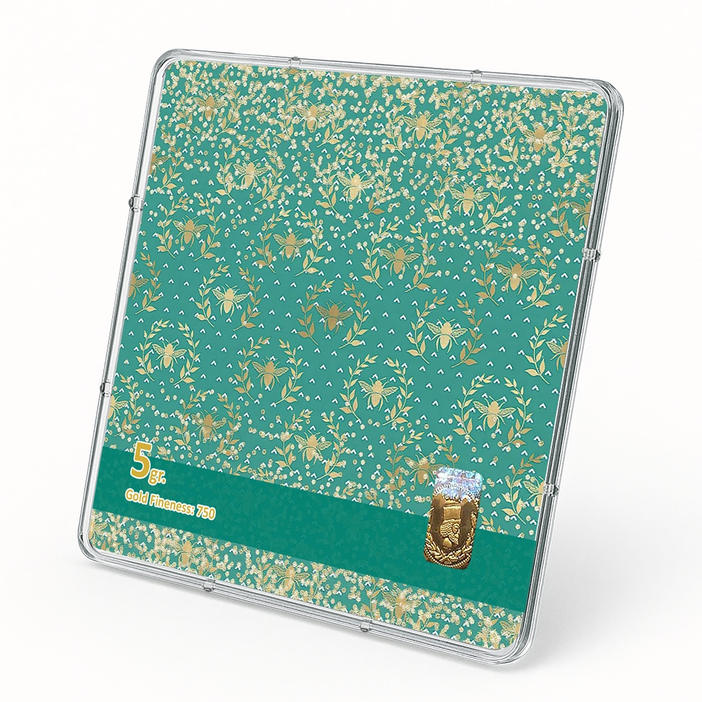 شمش طلا 18 عیار طلاشاپ مدل اسلیمی کد BRF10045 - Image 2