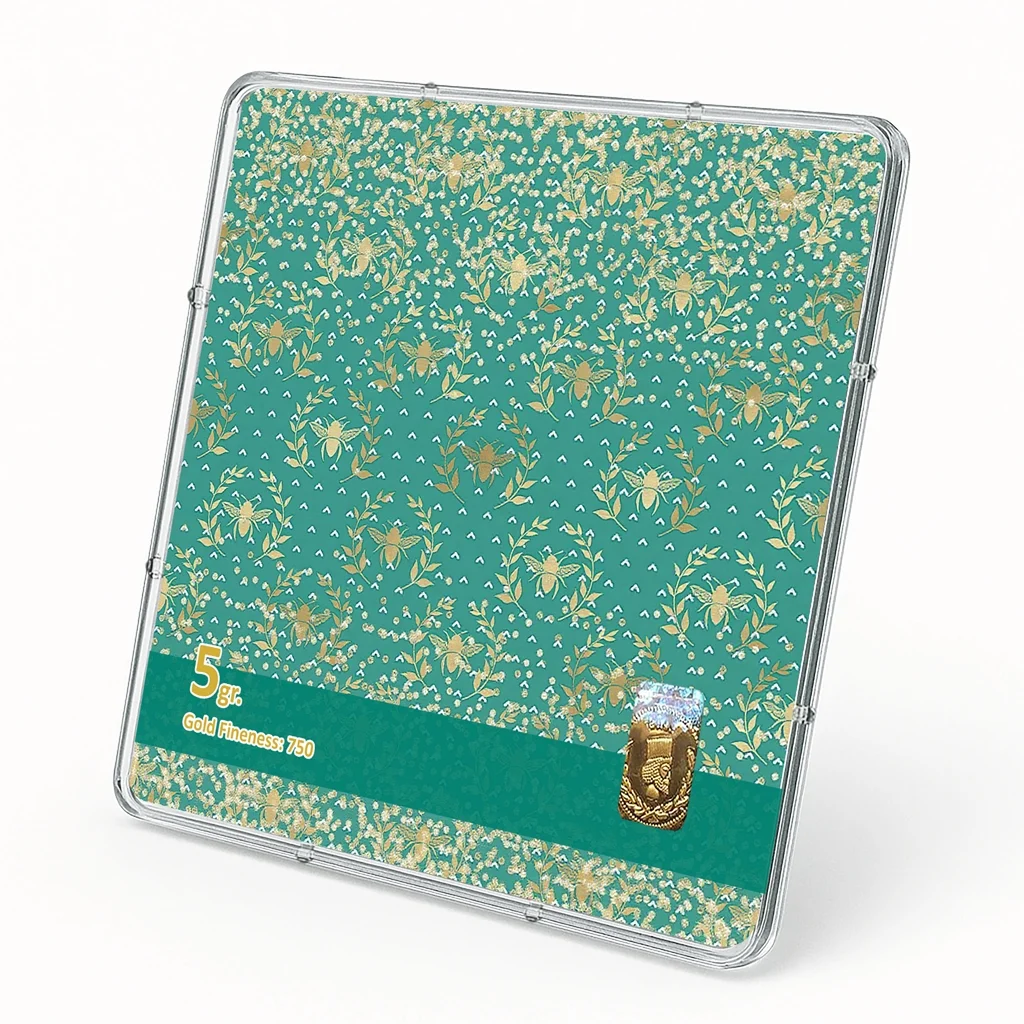 شمش طلا 18 عیار طلاشاپ مدل اسلیمی کد BRF10045 - تصویر 2