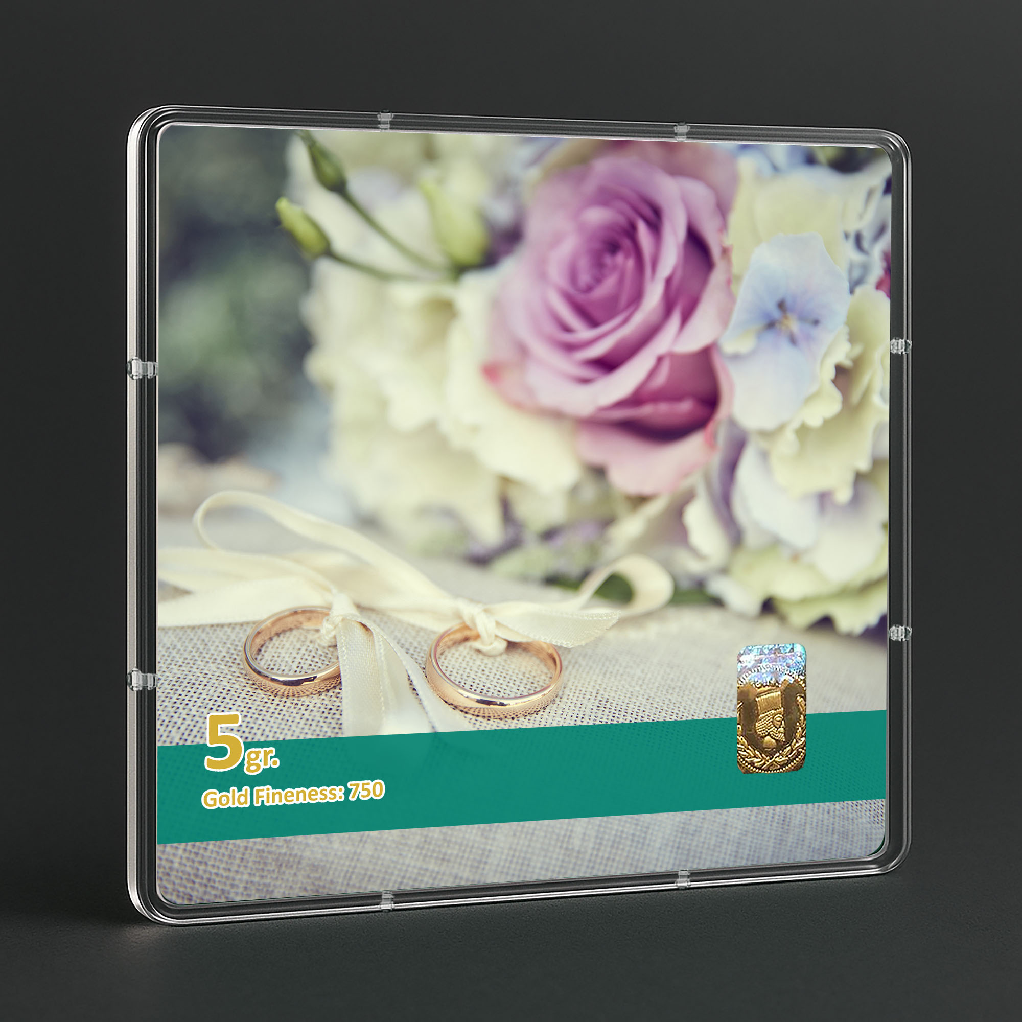 شمش طلا 18 عیار طلاشاپ مدل نامزدی کد BRF10017 - Image 3