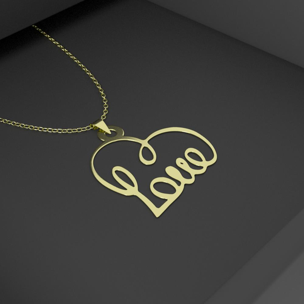 پلاک طلا 18 عیار زنانه مدل LOVE کد R070 - Image 2