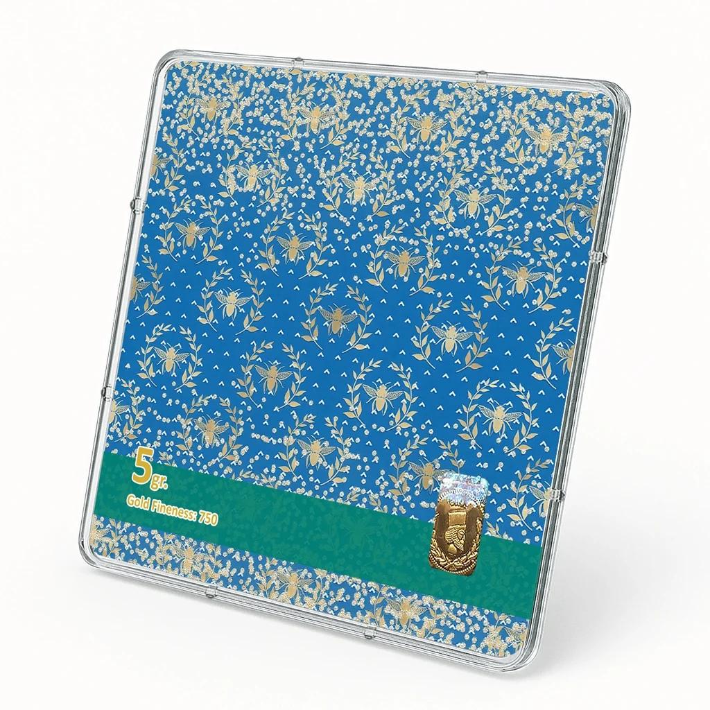 شمش طلا 18 عیار طلاشاپ مدل اسلیمی کد BRF10043 - تصویر 2