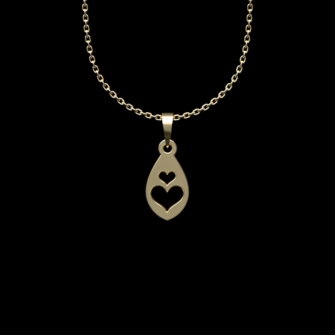 گردنبند طلا 18 عیار زنانه مدل قلب کد R192 - Image 2
