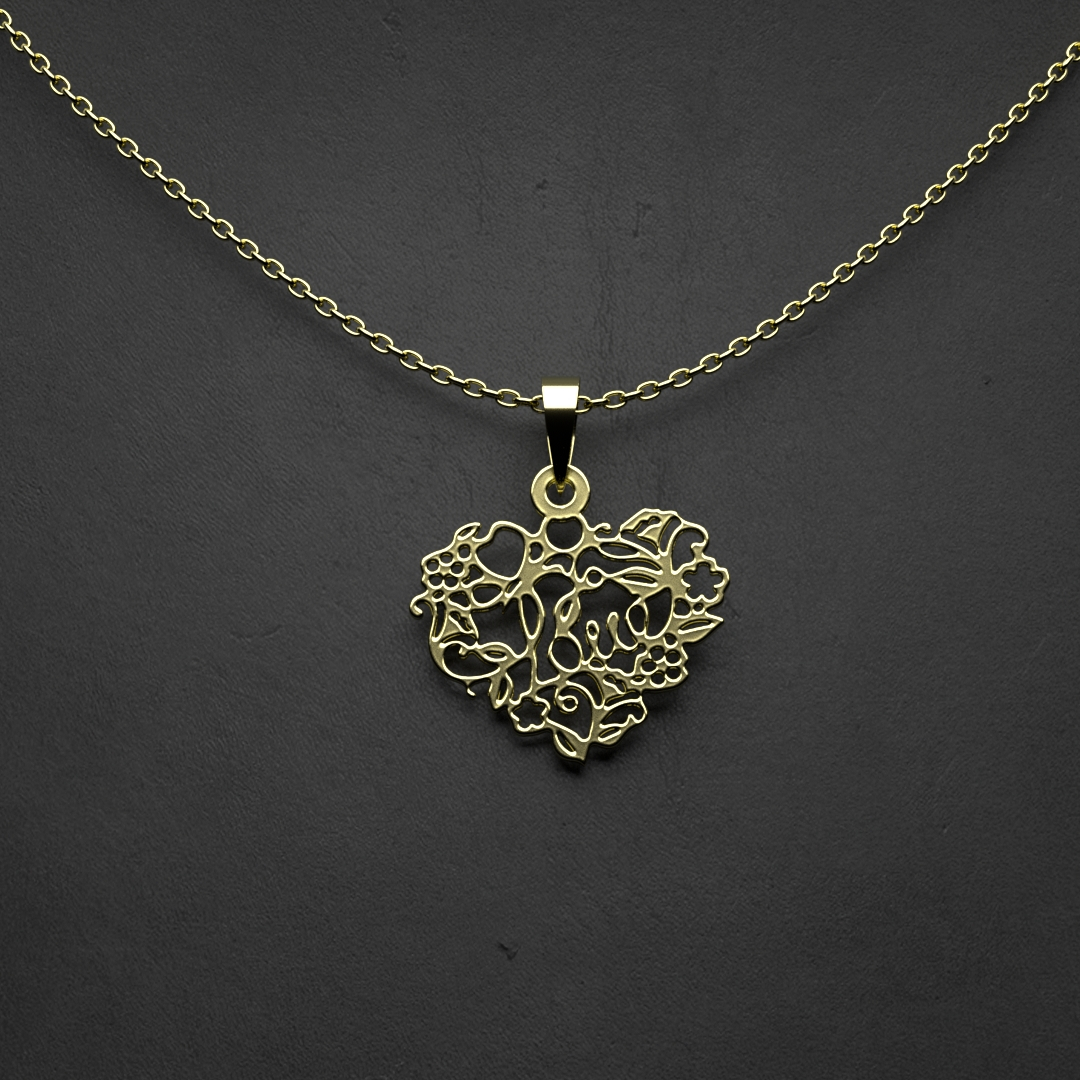 گردنبند طلا 18 عیار زنانه مدل قلب کد R375 - Image 2