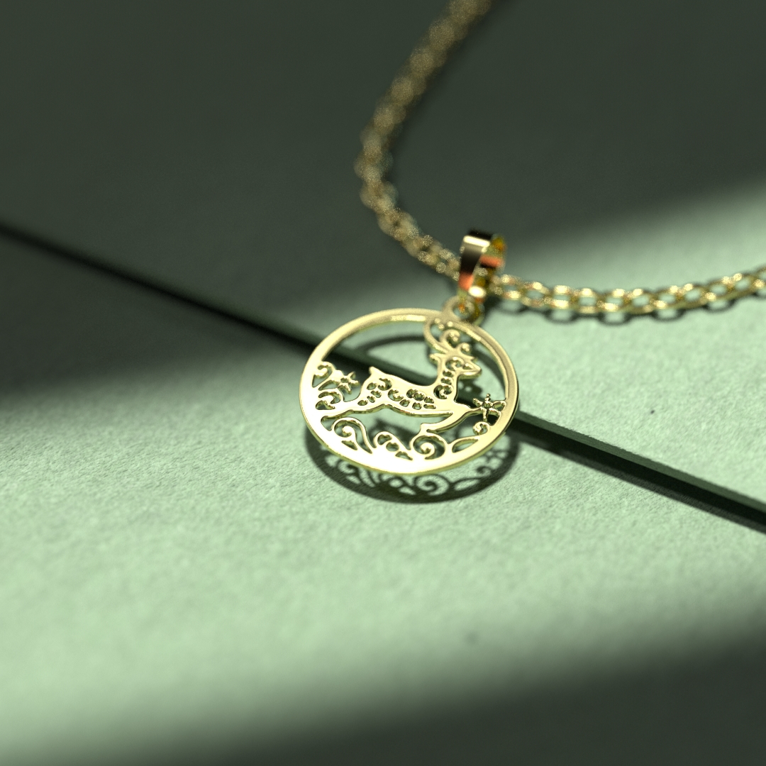 گردنبند طلا 18 عیار زنانه مدل گوزن کد R329 - Image 3