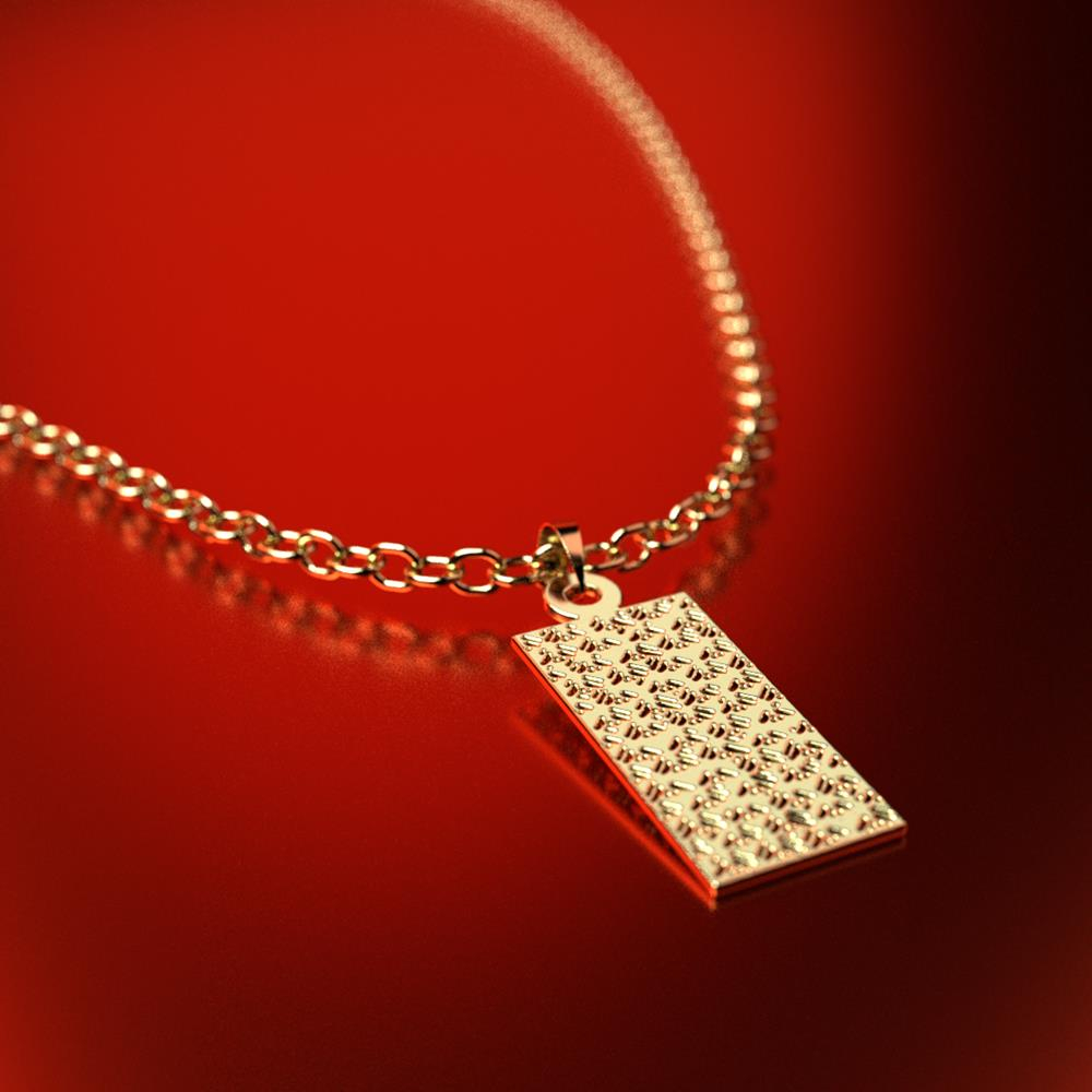 نیم ست طلا 18 عیار زنانه مدل مستطیل کد R456 - Image 3