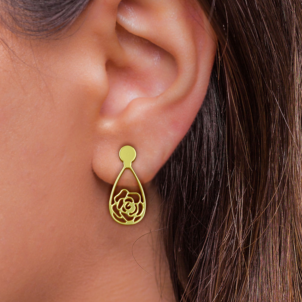 نیم ست طلا 18 عیار زنانه مدل هندسی کد R190 - Image 2