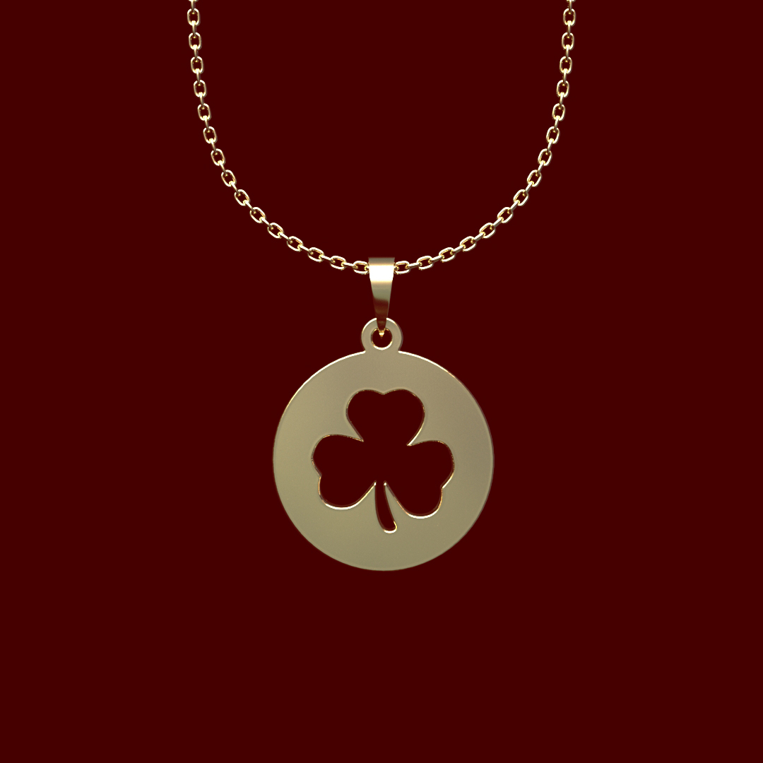 گردنبند طلا 18 عیار زنانه مدل گل و دایره کد R393 - Image 3