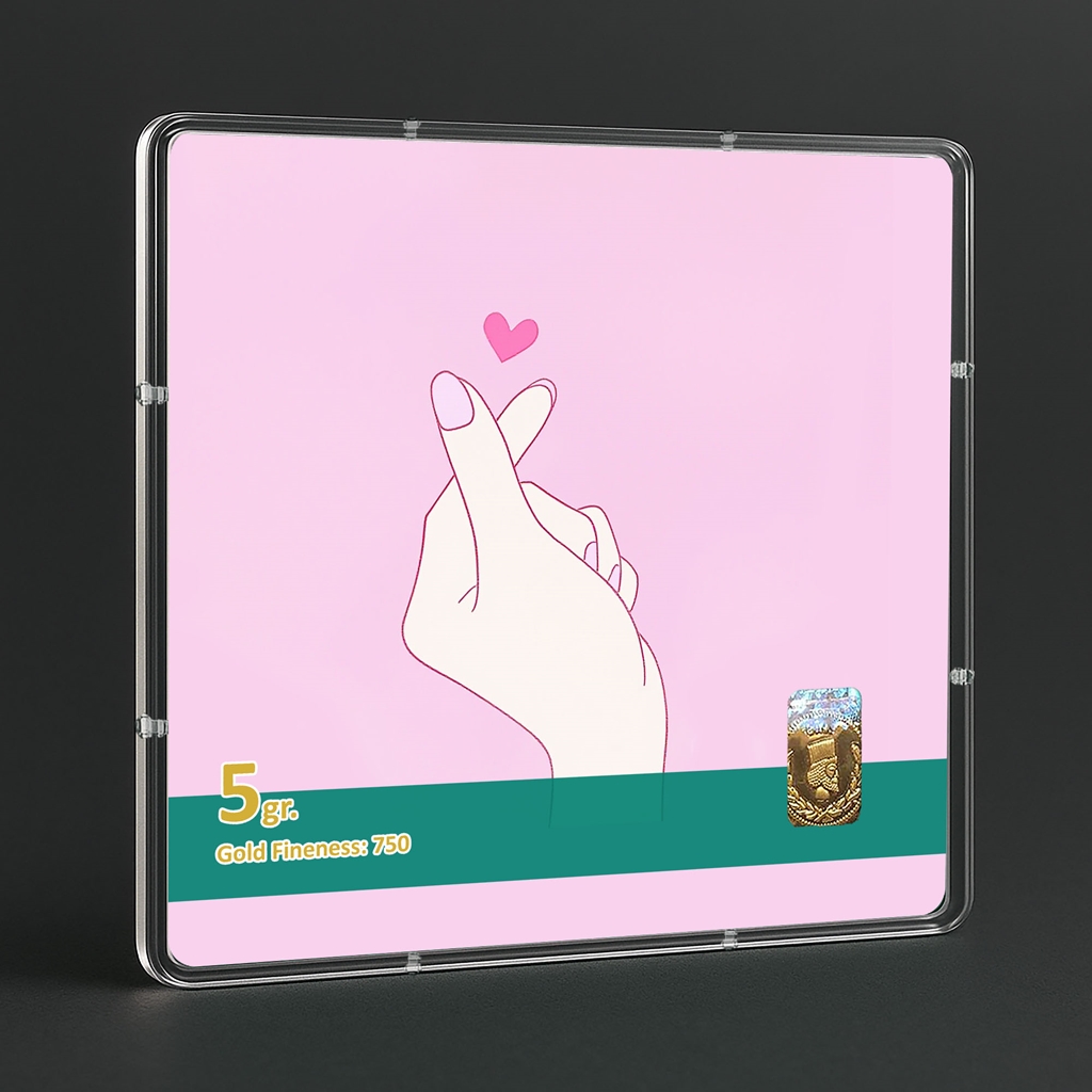 شمش طلا 18 عیار طلاشاپ مدل قلب کد BRF10044 - Image 3