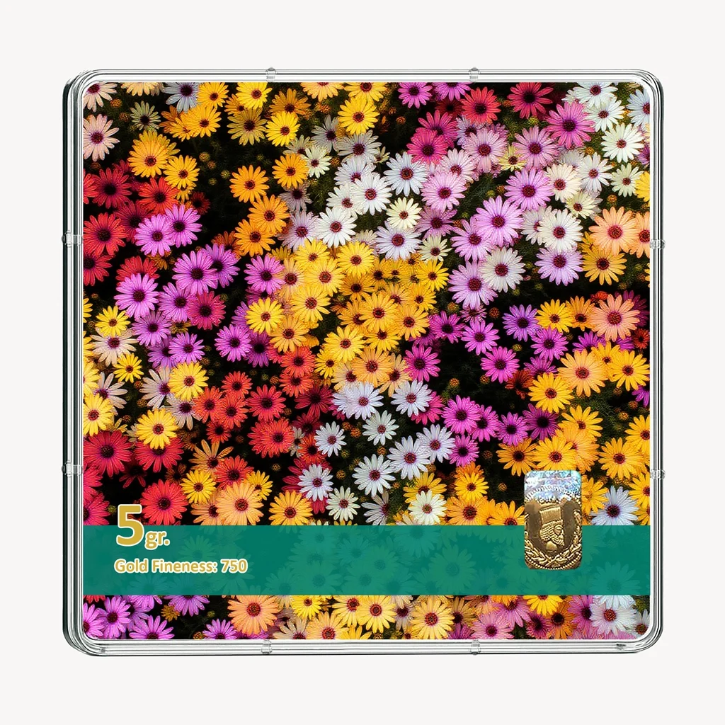 شمش طلا 18 عیار طلاشاپ مدل گل کد BRF10051