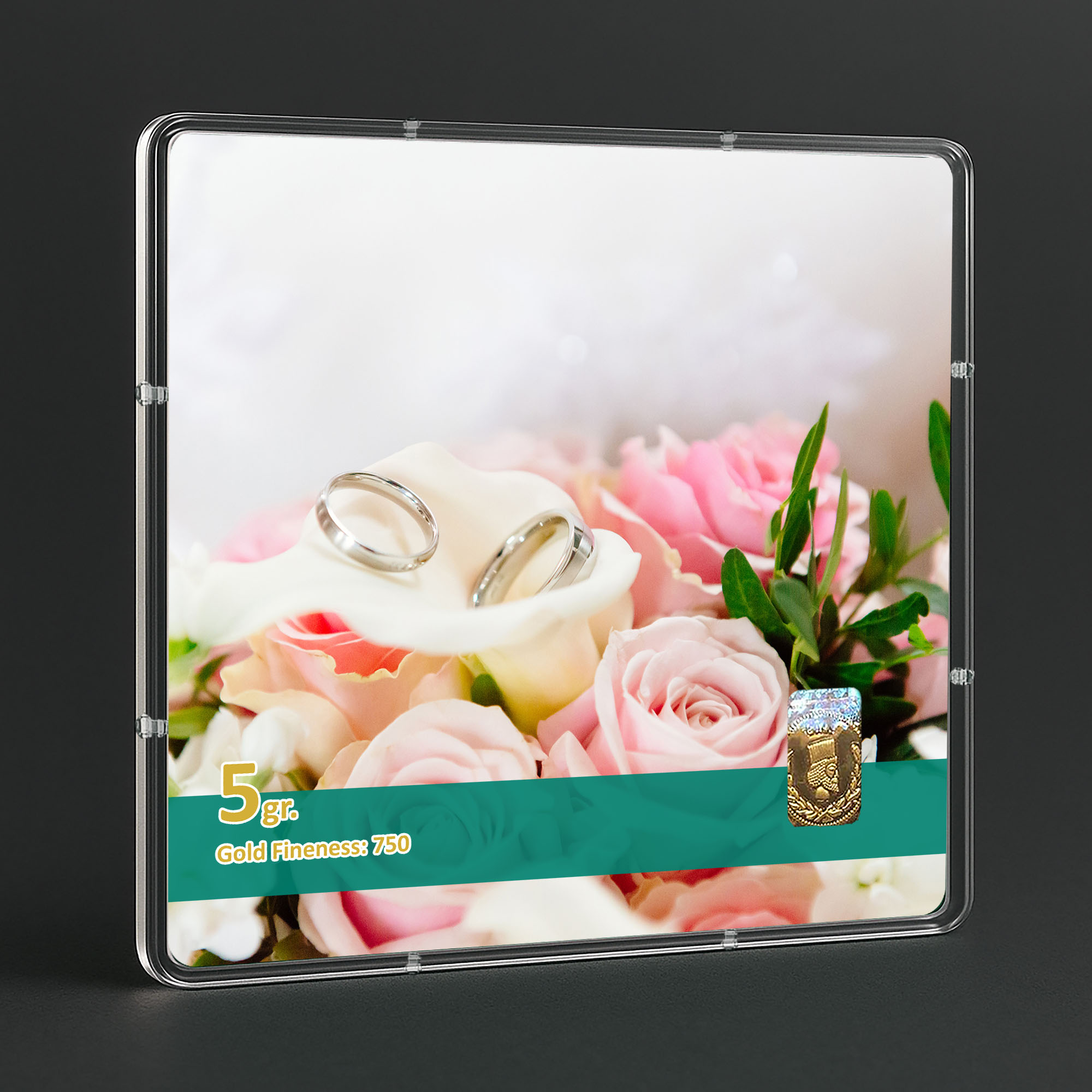 شمش طلا 18 عیار طلاشاپ مدل نامزدی کد BRF10016 - Image 3