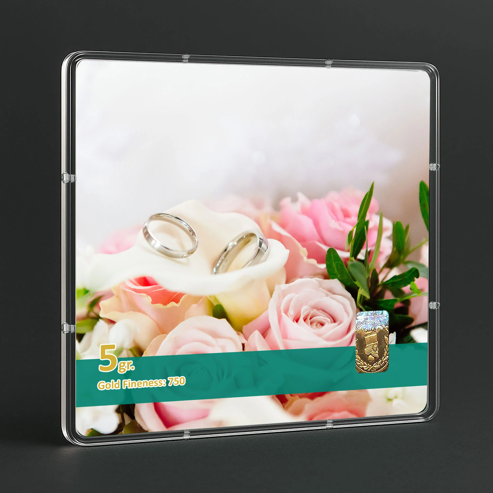 شمش طلا 18 عیار طلاشاپ مدل نامزدی کد BRF10016 - تصویر 3