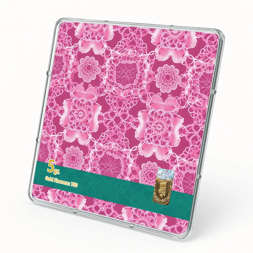 شمش طلا 18 عیار طلاشاپ مدل اسلیمی کد BRF10041 - تصویر 2