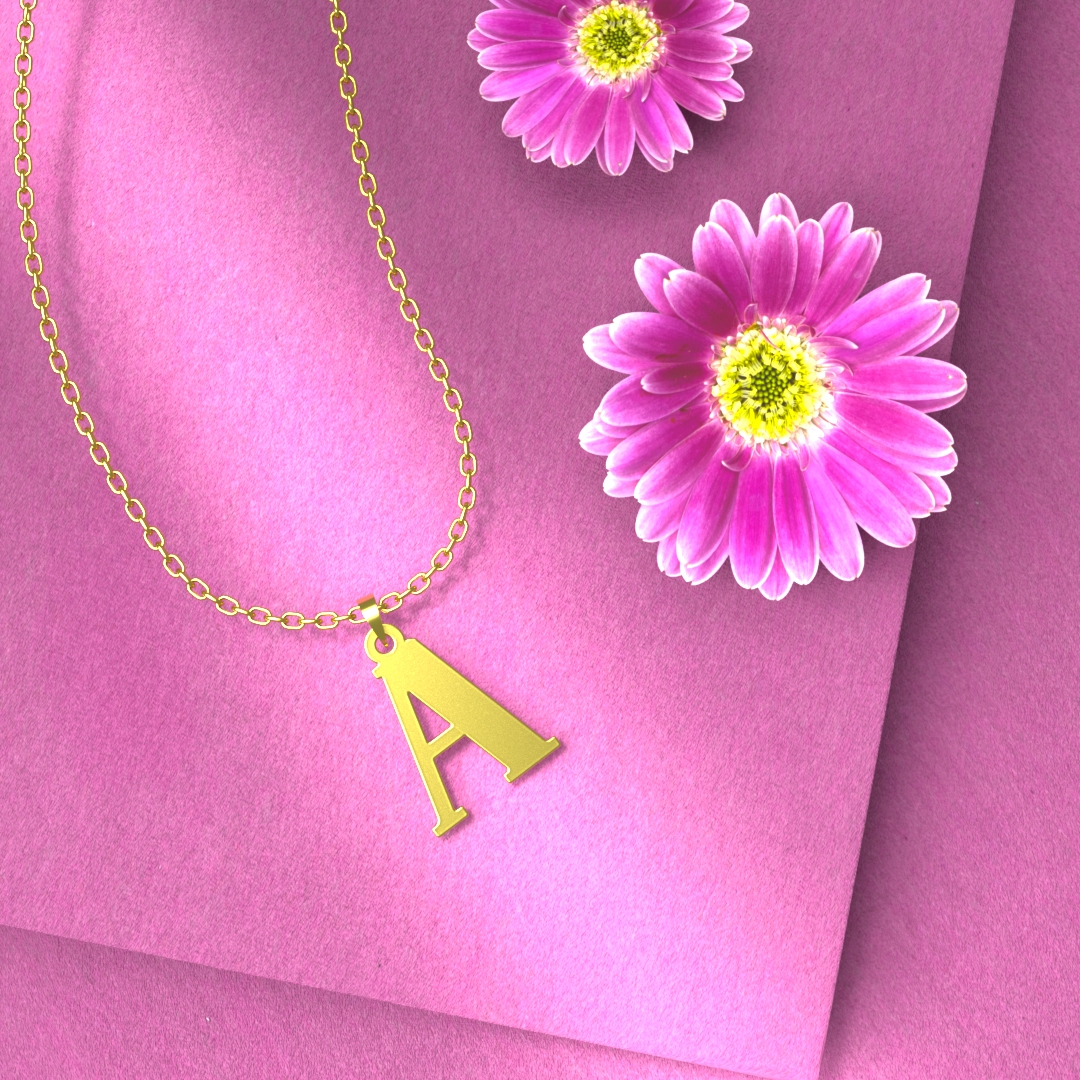 پلاک طلا 18 عیار زنانه مدل حرف A کد R492 - Image 4