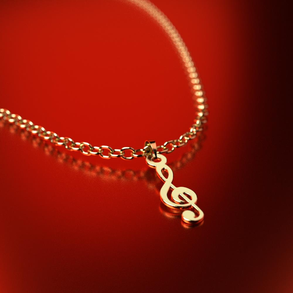 نیم ست طلا 18 عیار زنانه مدل نت موسیقی کد R272 - Image 2