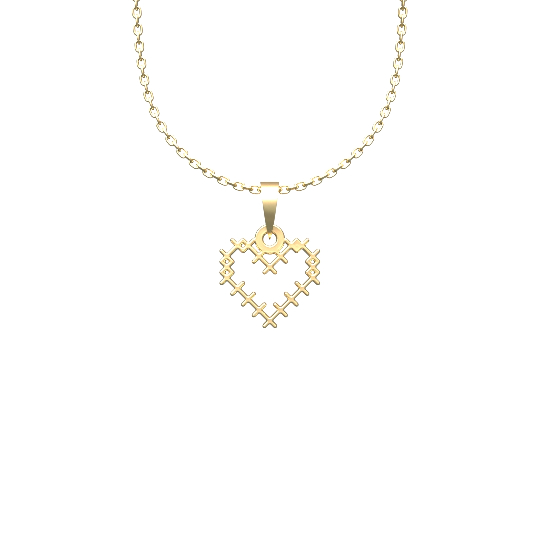 پلاک طلا 18 عیار زنانه مدل 33 قلب کد R106