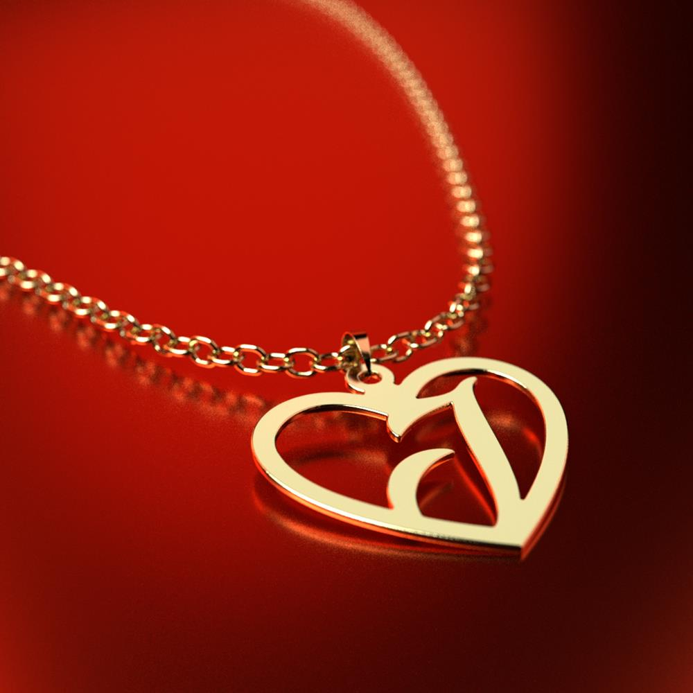 پلاک طلا 18 عیار زنانه مدل حرف J کد R534 - Image 2