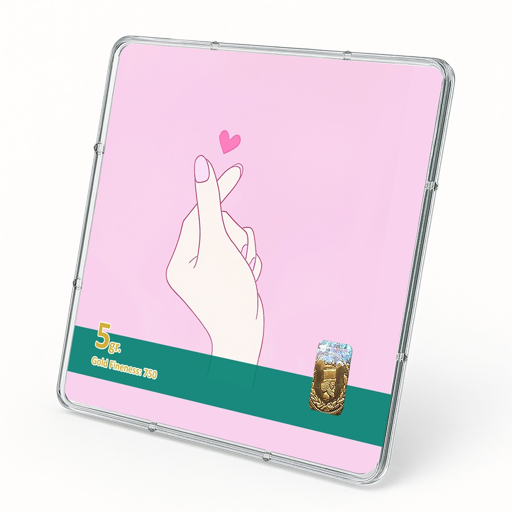 شمش طلا 18 عیار طلاشاپ مدل قلب کد BRF10044 - Image 2