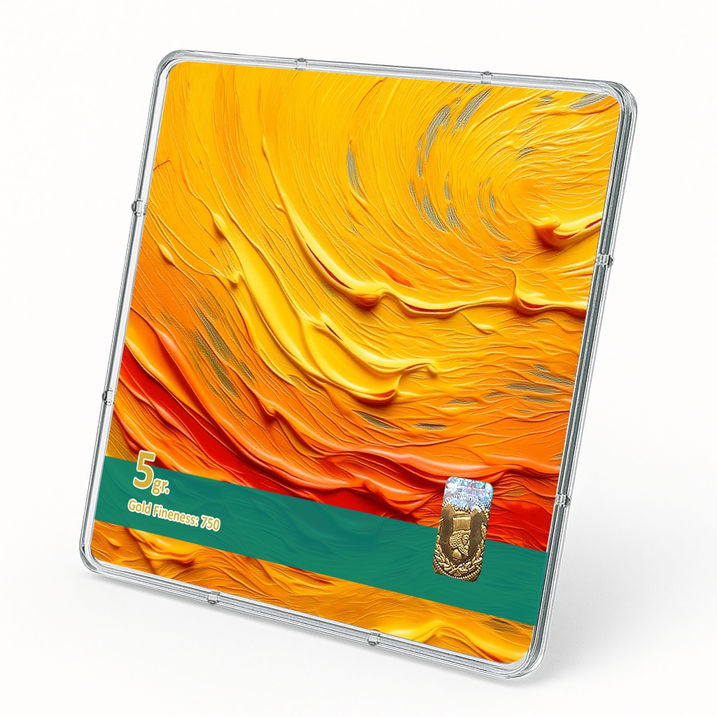 شمش طلا 18 عیار طلاشاپ مدل رنگی کد BRF10038 - Image 2