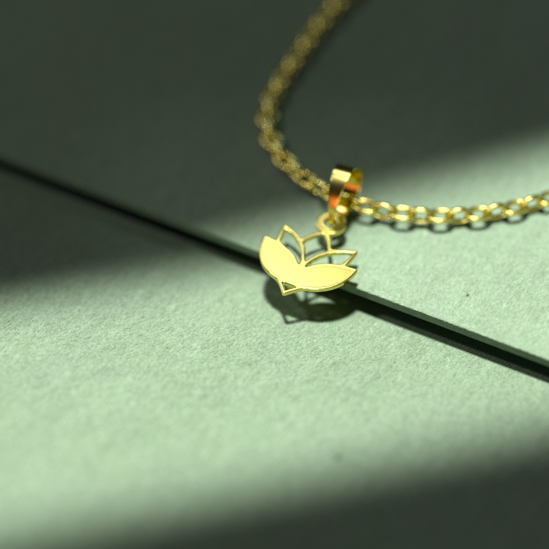 پلاک طلا 18 عیار زنانه مدل گل کد R421 - Image 2