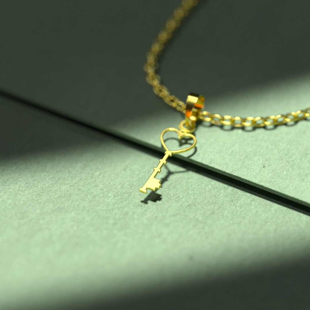 پلاک طلا 18 عیار زنانه مدل کلید کد R217 - Image 2