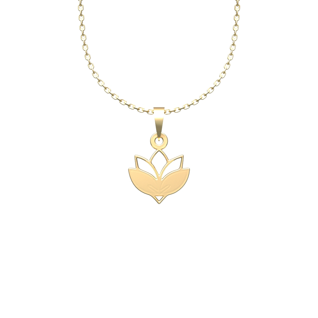 پلاک طلا 18 عیار زنانه مدل گل کد R421