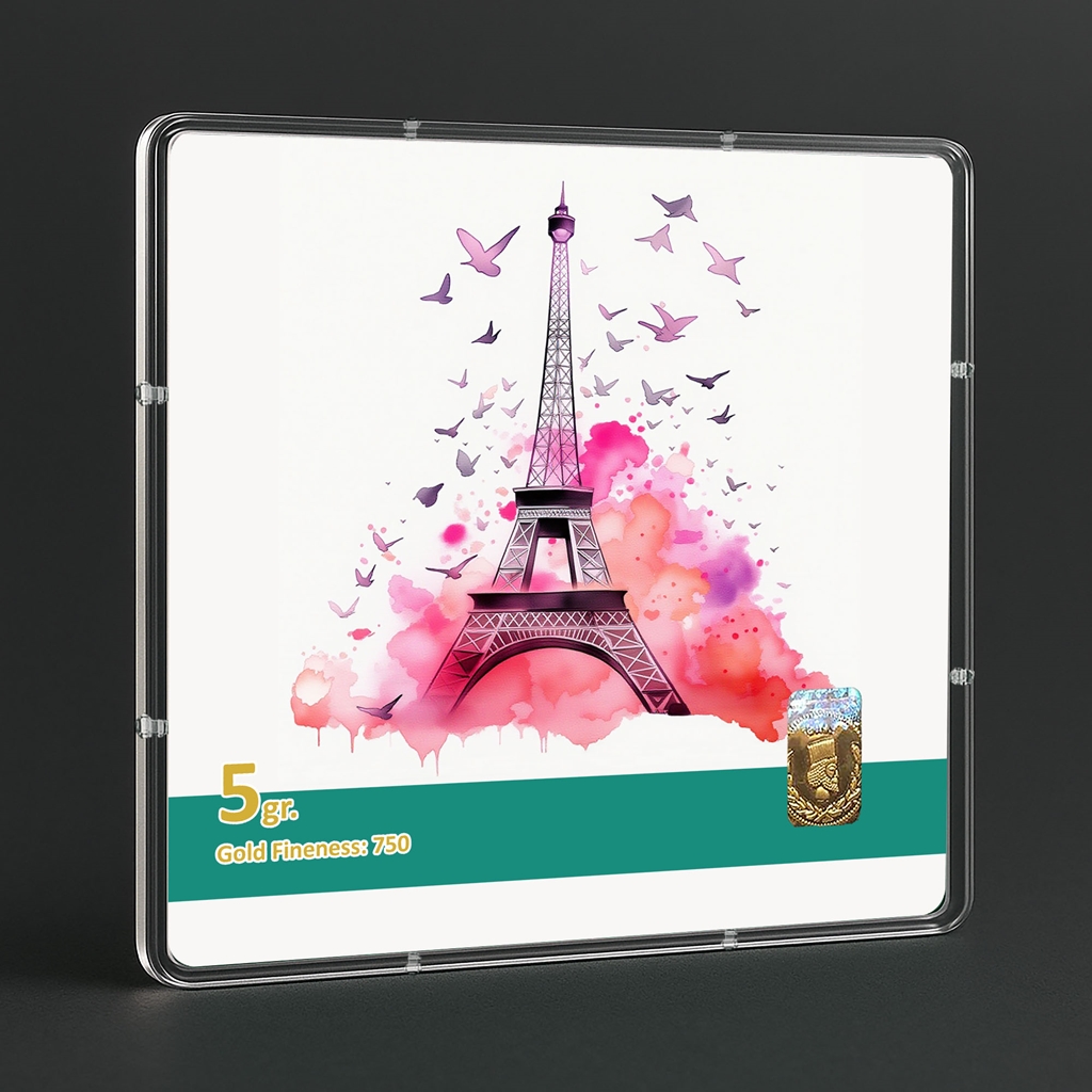 شمش طلا 18 عیار طلاشاپ مدل ایفل کد BRF10036 - Image 3