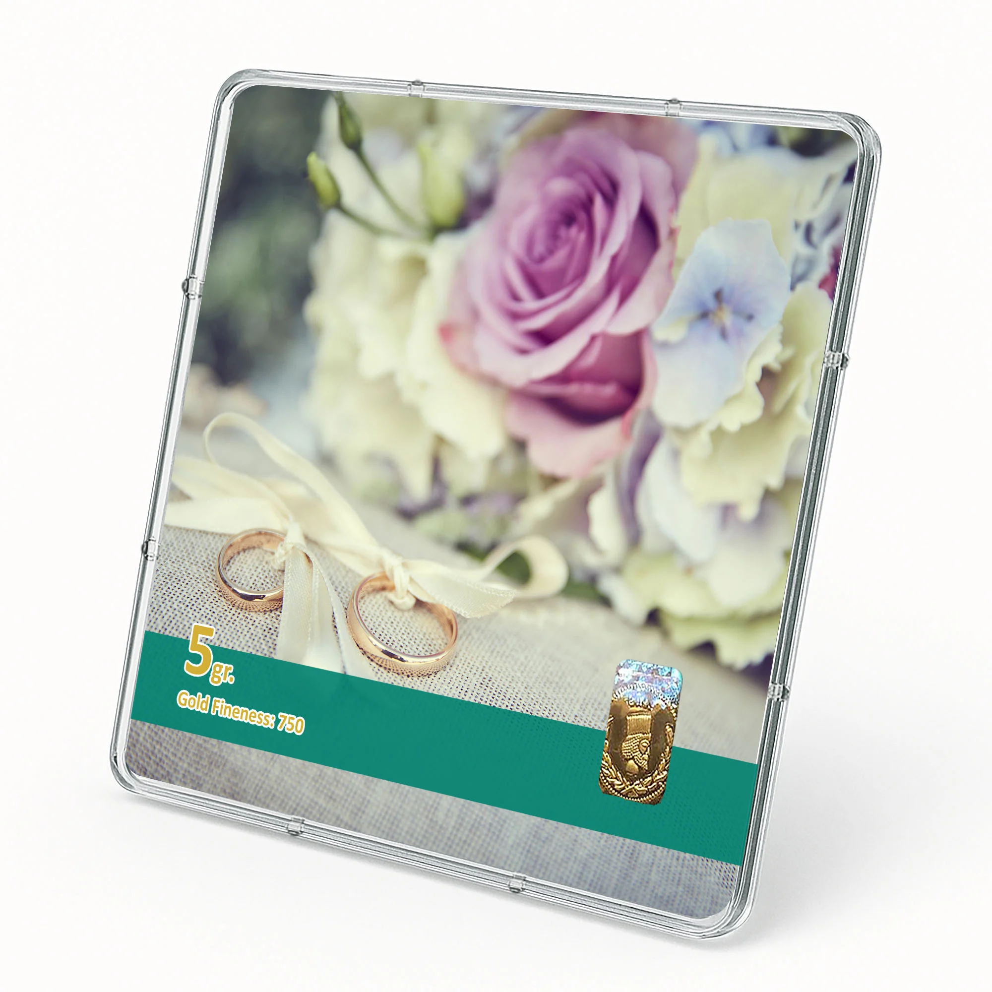 شمش طلا 18 عیار طلاشاپ مدل نامزدی کد BRF10017 - تصویر 2