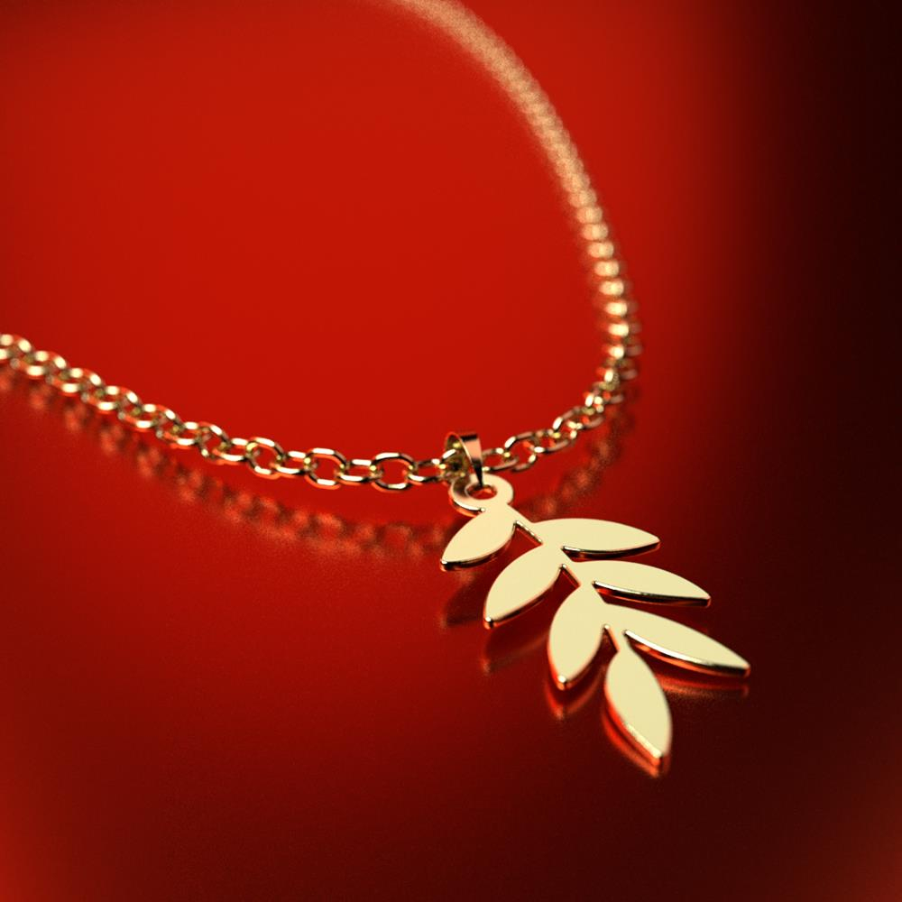 پلاک طلا 18 عیار زنانه مدل برگ کد R376 - Image 2