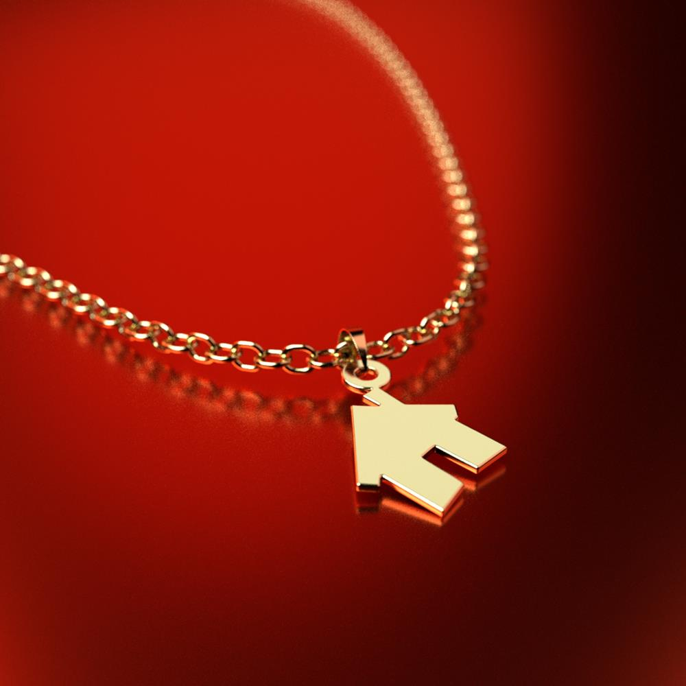 پلاک طلا 18 عیار زنانه مدل خانه کد R538 - Image 2