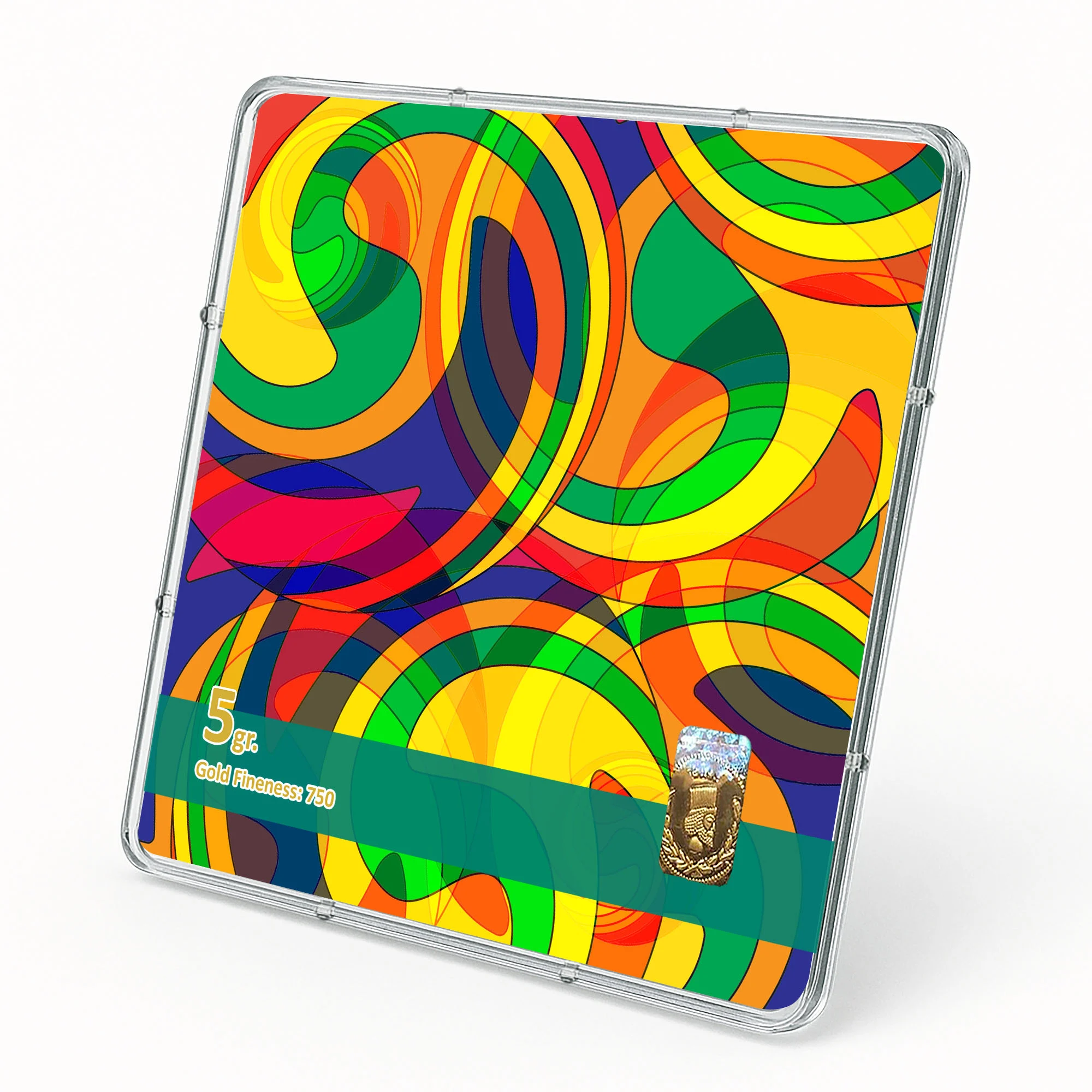 شمش طلا 18 عیار طلاشاپ مدل رنگارنگ کد BRF10001 - تصویر 2