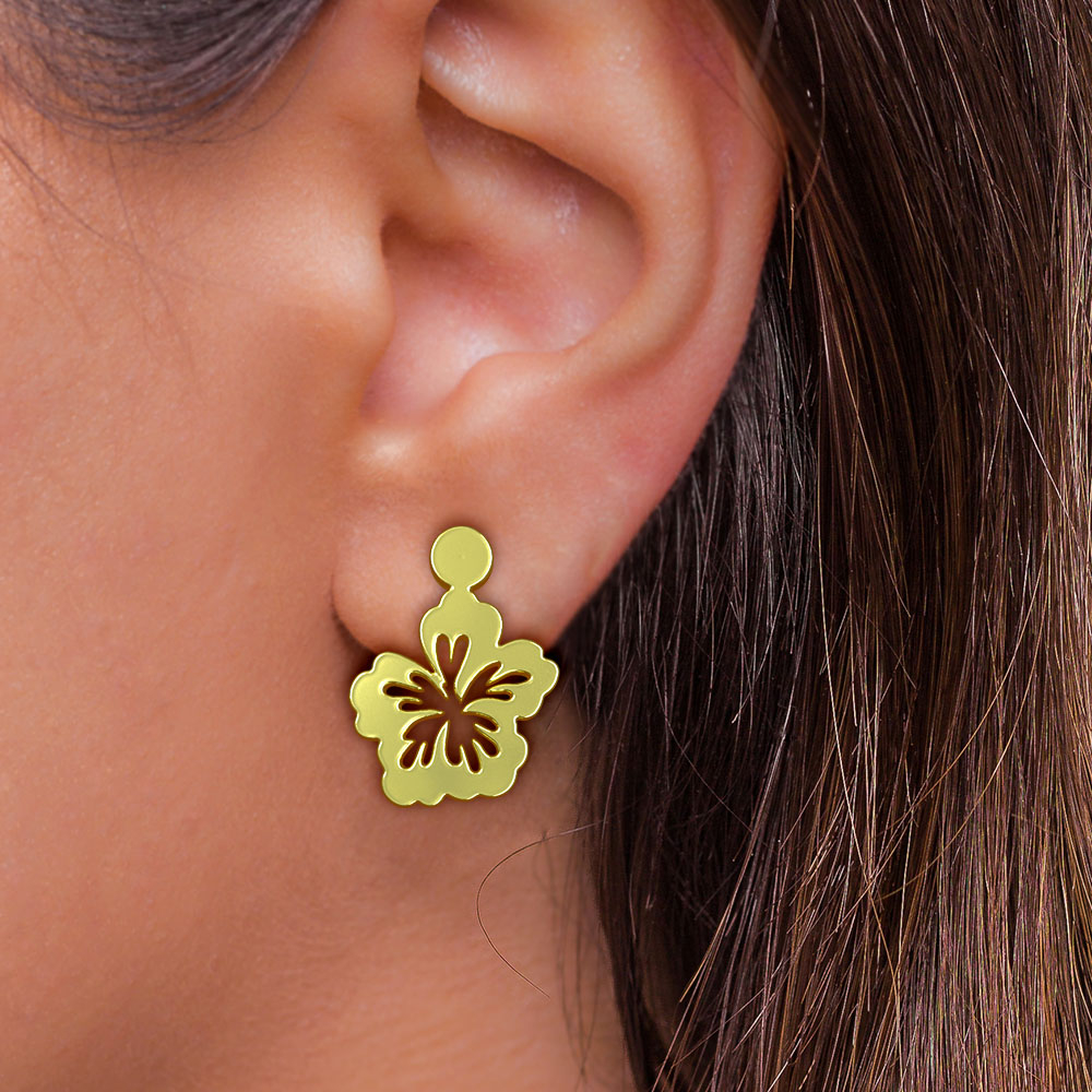 گوشواره طلا 18 عیار زنانه مدل گل کد R119 - Image 2