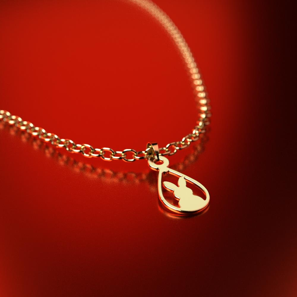 نیم ست طلا 18 عیار زنانه مدل خرگوش کد R207 - Image 2