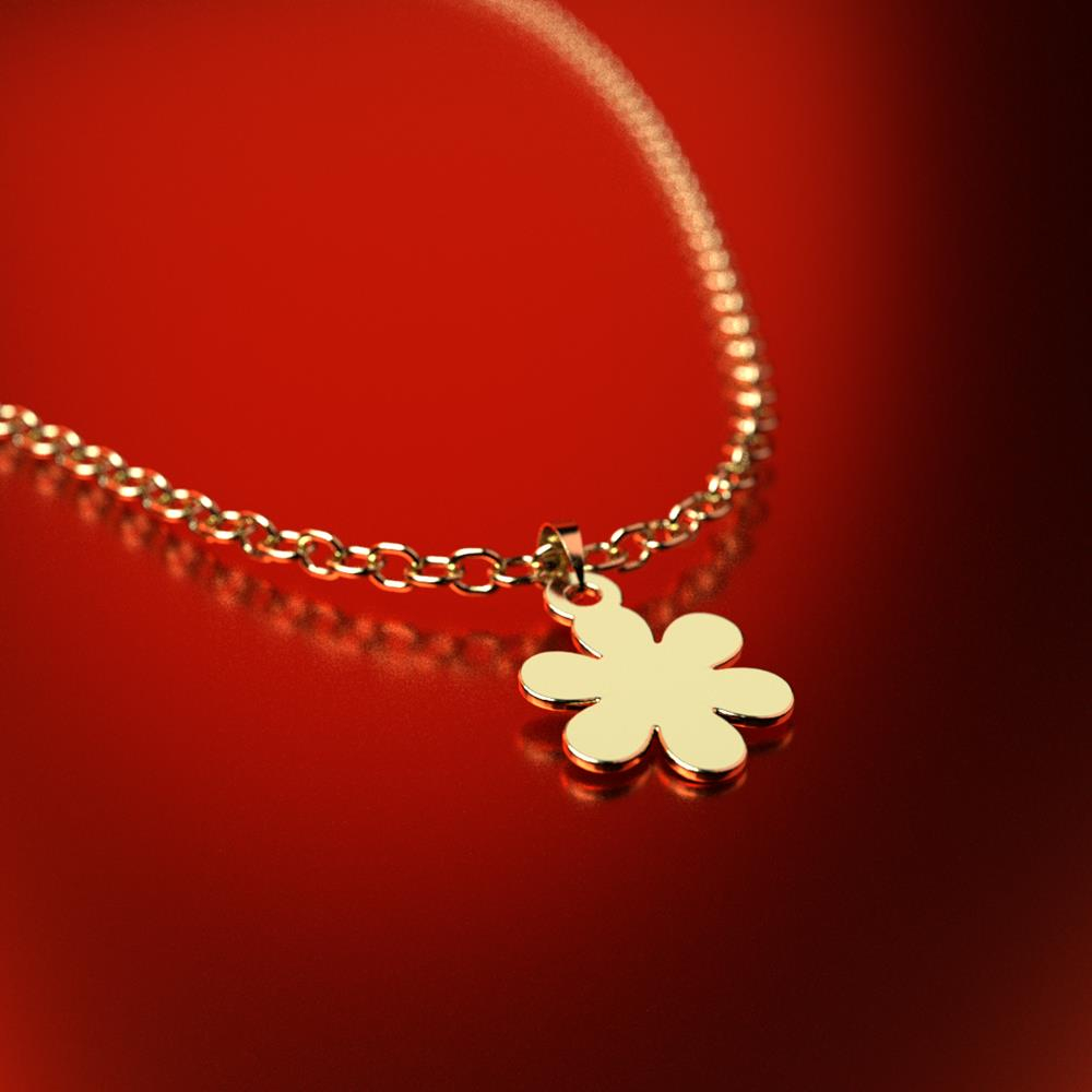 پلاک طلا 18 عیار زنانه مدل گل کد R245 - Image 2