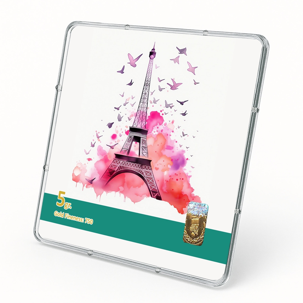 شمش طلا 18 عیار طلاشاپ مدل ایفل کد BRF10036 - Image 2